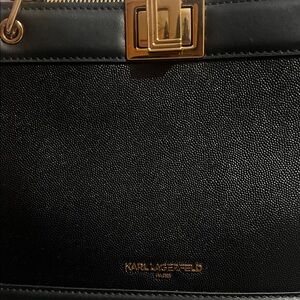 Karl Lagerfeld Black Bag with Gold Hardware